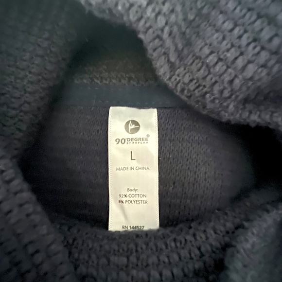 90 Degree by Reflex Cowl Neck Drawstring Sweater- Navy Sz L - Picture 5 of 5